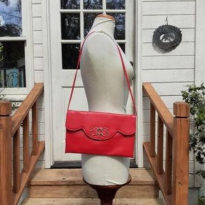 Vintage 80's Red Stocko Purse with Mirror